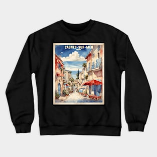 Cagnes Sur Mer France Vintage Travel Poster Tourism Crewneck Sweatshirt